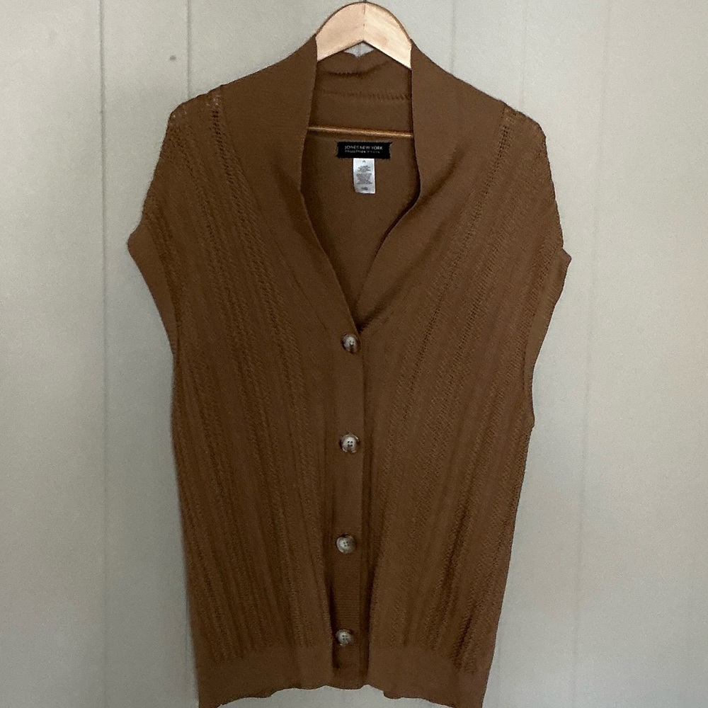 Jones New York Tan Knit Cardigan 2X